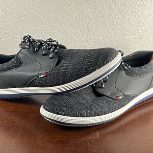 Black Sneakers with Slip-On Design and White Rubber Soles